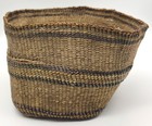 Large Makah Nuu-chah-nulth Twined Basket With Banded Design Pacific Northwest