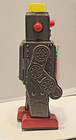 Vintage Tin Battery Operater Horikawa Gear Robot Working