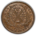 1844 Montreal Canada Half Penny B-527 Almost Uncirculated Au Coin  24610