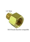 M18 Female X 1 4  Male Adaptor Connection Coupling Karcher Compatible 