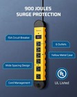 Metal Power Strip  6-outlet Heavy Duty Surge Protector With 15ft Long Cord