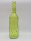 Lime Green Stained Glass Bottle Home Kitchen Decor 12  Tall