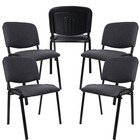 Clatina Set Of 5 Pack Waiting Room Chairs Fabric  Stackable Chairs Metal Frame