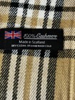 100 Cashmere Scarf Check Plaid  made In Scotland  72  Long