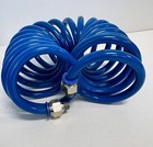2 Pack Recoil Air Hose 12 Ft 1 4 In Pu Polyurethane Blue W  Fittings     New