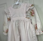 Vtg Strawberry Shortcake Apron Dress Handmade Girls 4 5 Zip 80s