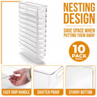 Narrow Clear Plastic Storage Bins With Handles For Shelves-10-pack Organizers An