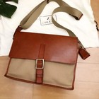 Tsuchiya Kaban Messenger Bag Canvas Il Bisonte Leather Strap 145cm 24x33x9cm