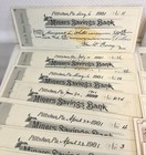 Lot Of  100  1898 - 1901 Bank Checks  Miners Savings Bank  Stamped  Pittston  Pa