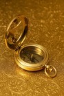 Antique Solid Brass Pocket Compass Sundial Vintage Camping Hiking Tool
