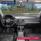 Black Microfiber Leather Auto Car Steering Wheel Cover 15 Inch   Univ