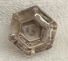 Antique Heavy Glass   Brass  Drawer  Door   Desk Pull   Knob  1 In  Diameter