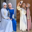 Ramadan Embroidery Abaya Women Kaftan Maxi Dress Muslim Islamic Party Arab Gown