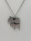 Vintage R  Tennesmed Sweden Pewter Moose  On 18  Chain Necklace