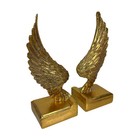 Angel Wing Bookends Set Antique Gold Resin 8 75 In Decorative Book Holders