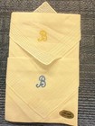Vintage Fine Irish Lawn Handkerchief Set With Monogram B Embroidered Hemstitch