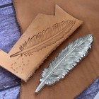 3d Feather Leather Stamp Embossing Mold  aluminum Alloy Leather Carving Tool 