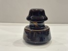 Vintage Dark Brown Glazed Ceramic Porcelain Telephone telegraph Line Insulator