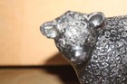 Vintage Chalkware Black Angus Bull Bank On Grass Base -see Description