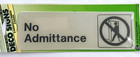 Hy-no Admittance Decorative Self Adhesive Door Sign Wall Plaque D-5 Sizes 9x3in