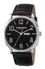 Akribos Xxiv Men s Quartz Black Genuine Leather Strap Watch 3186