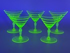 Utility Glass Works Mandalay Dine  5  Martini Glasses Canary 1926 Flawless