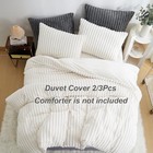 Fluffy Duvet Cover King Soft Faux Fur Bedding King 104  X 90   White Striped
