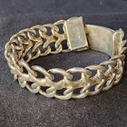 Heavy Vintage Solid Sterling Silver Unique Alternating Link Bracelet 64 Gm 20mm