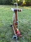 Vintage Forster Croquet Set   Wheeled Stand - 6 Player - Exc  Condition
