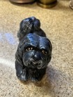 Vintage Black Lhasa Apso Dog Figurine     Adorable Ceramic Collectible Pup Decor