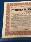 Vintage 1927 Stock Certificate   Pittsburgh Oil Development Company 