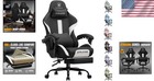 Gaming Chair With Foot Rest Breathable Fabric Ergonomic High Back Office Desk
