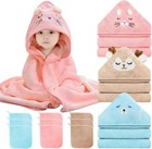 12 Pcs Baby Bath Towels Set  3 Pcs Hooded Baby Towels   9 Pcs Washcloths  32x   