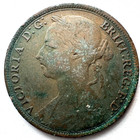 1891 Large Penny Uk Great Britain British Large Cent Queen Victoria