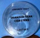 Vintage Mcm Set Of 6 Teak Wood Coasters