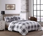 5-piece Buffalo Plaid Comforter Set Bed In A Bag  Lightweight Ultra Queen Gray