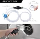 Manual Hand Fuel Transfer Pump For Gas Oil Water With 2 Pvc Hoses  Pinch Clip  R