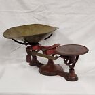 Antique 19th Century John Chatillon   Sons Painted Red Cast Iron And Brass Scale