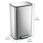 8-gallon Stainless Steel Kitchen Trash Can With Step Pedal Silent Soft-close Lid