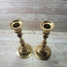 Vintage Brass Candle Stick Holder 8  Set Of 2 Made In Japan Free Shipping 