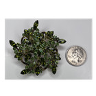 Vintage Brooch Jhs Signed Green Crystal Floral Cluster Swirl 1990s    