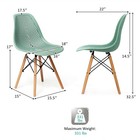2pcs Modern Dsw Dining Chair Office Home W  Mesh Design Wooden Legs Green