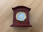 1 12 Dollhouse Miniature Mahogany Mantle Working Wood Clock Battery Operated 1 6