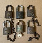 Lot 6 Vintage Best Standard Oil Company Brass Padlock S o  Co  Lock 1 Master Key