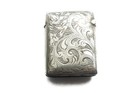 Antique English Sterling Silver Engraved Vesta Case   Match Safe C1896