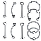 30pcs 16g Mixed Body Piercing Kit Surgical Steel Tongue Eyebrow Nose Lip Ring