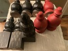 9 Wood Finials Posts  Distressed Painted 8    And 6    Tall