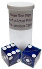 Genuine Planet Hollywood Vegas Casino Craps Dice Pair Blue Polished Matching  s