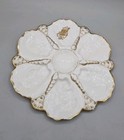 Rare Antique  19c French 6 Well Oyster Plates  Gold Monogrammed  see Last Photo 