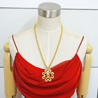 Chanel Gold Plated Cc Logos Clover Charm Vintage Necklace Pendant  896c Rise-on